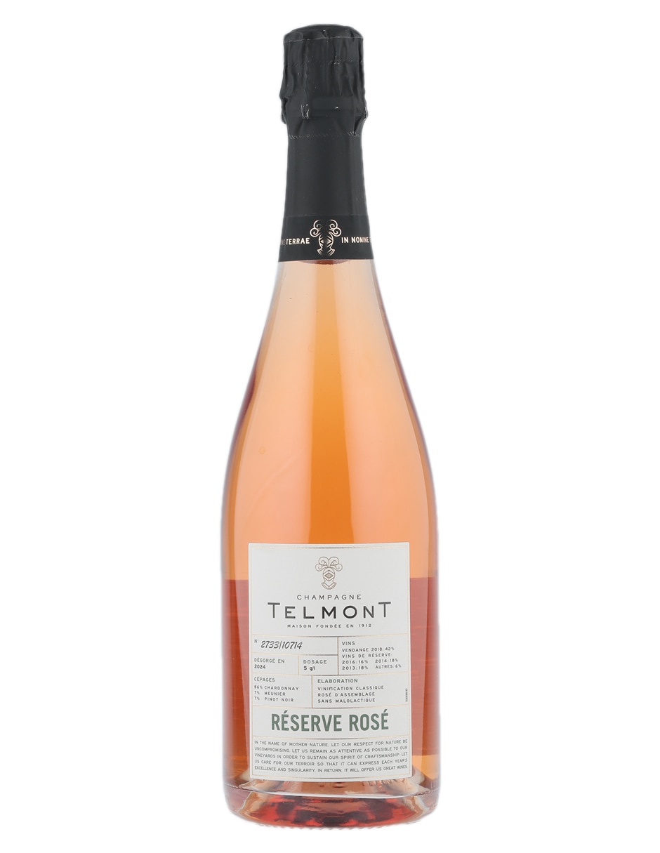 Champagne rosado chardonnay, pinot meunier y pinot noir Reserva Rosé Francia 750 ml