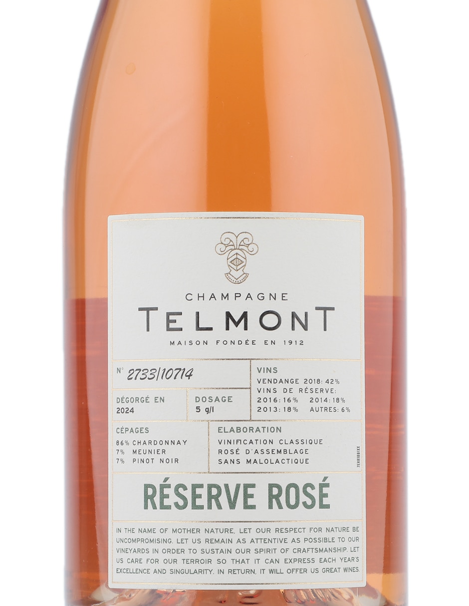 Champagne rosado chardonnay, pinot meunier y pinot noir Reserva Rosé Francia 750 ml 2