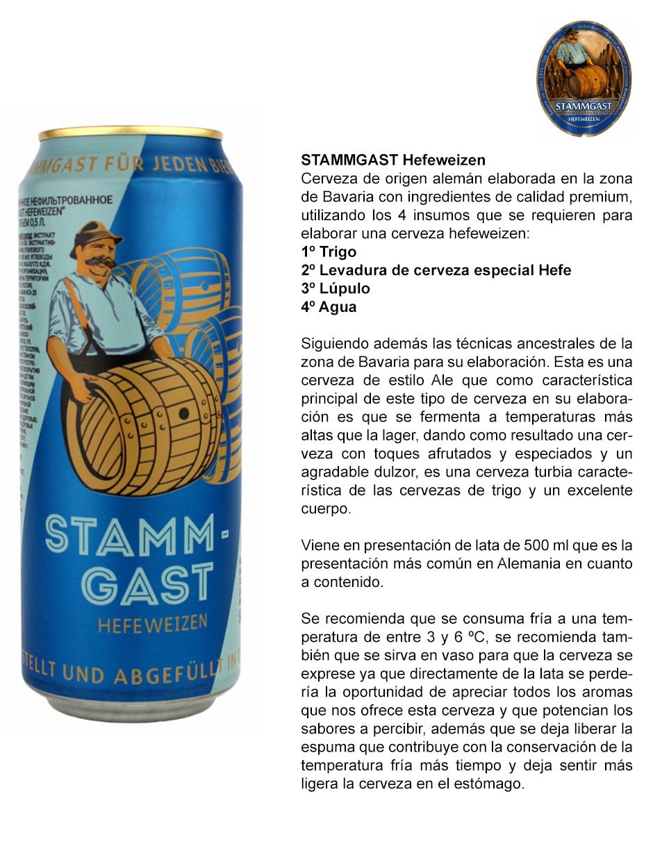 Cerveza clara Hefeweizen frutal 500 ml 3