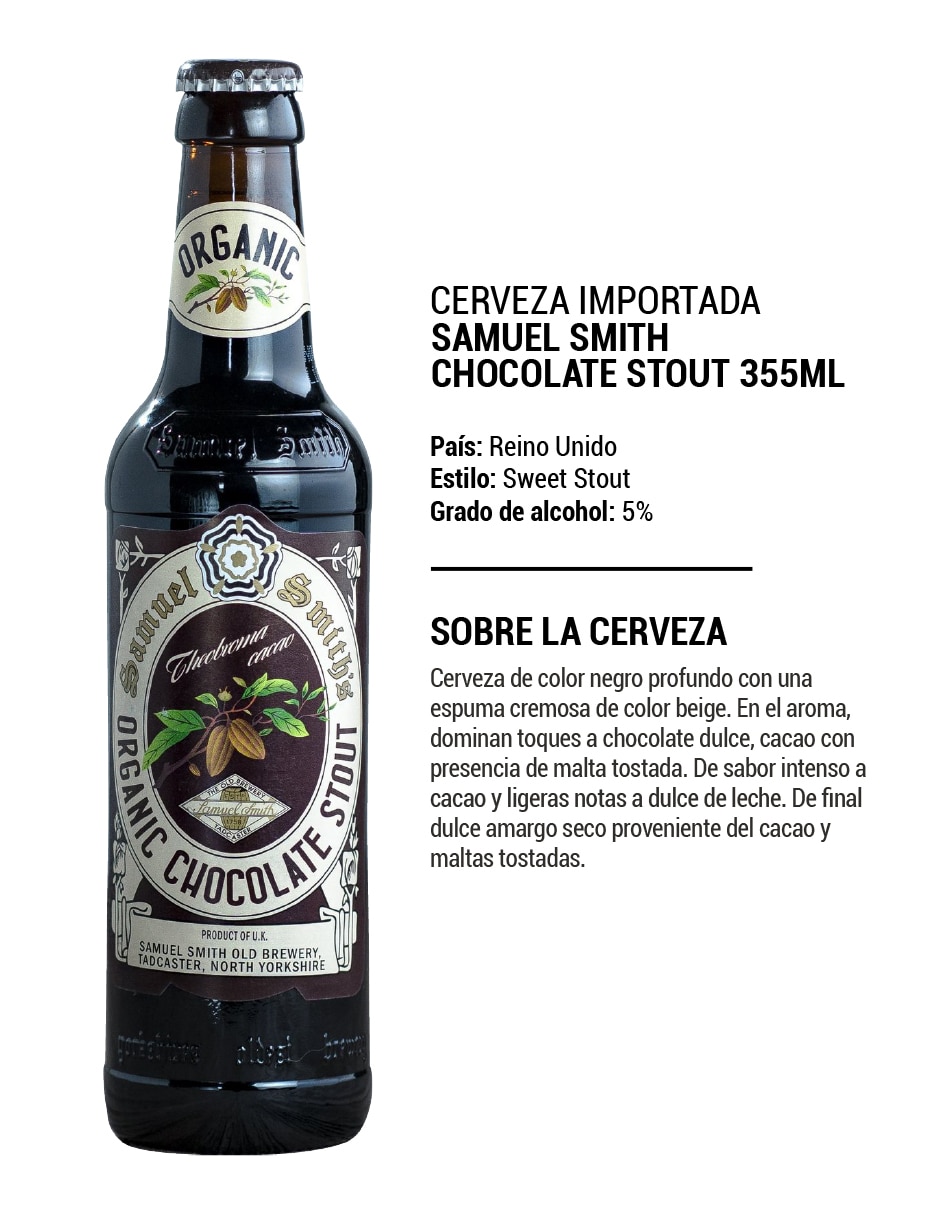 Cerveza obscura chocolate 355 ml 2