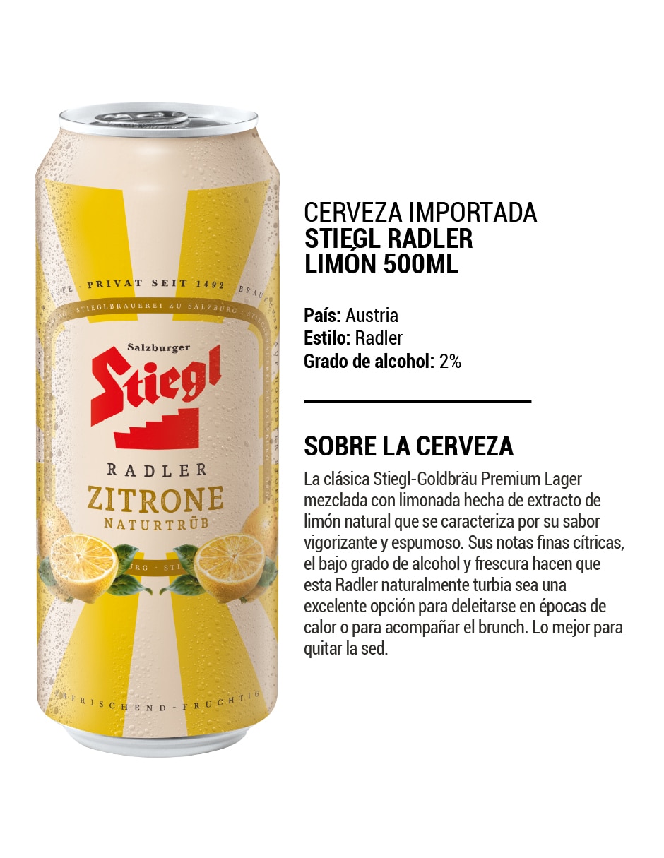 Cerveza clara light frutal 500 ml 2