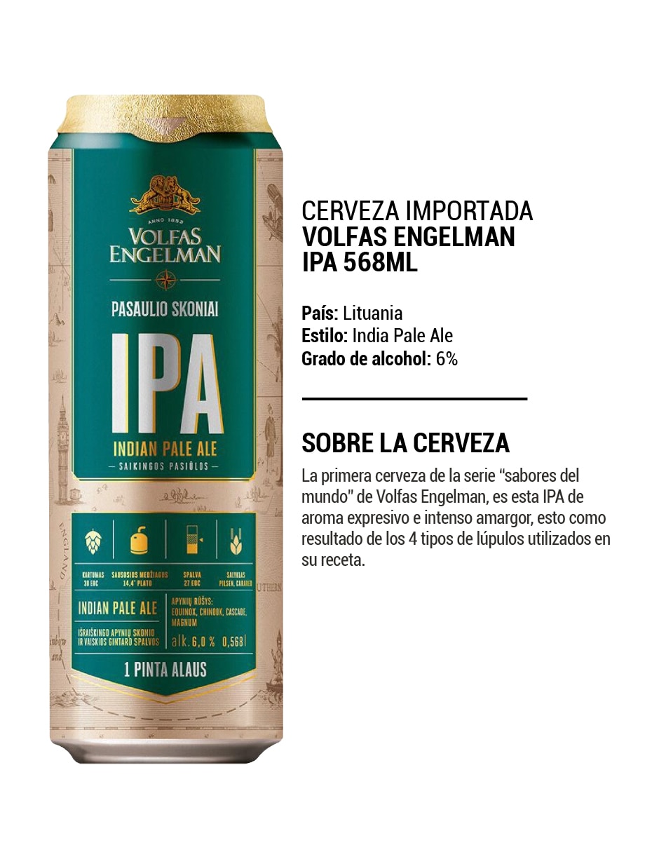 Cerveza clara amargo 568 ml 2