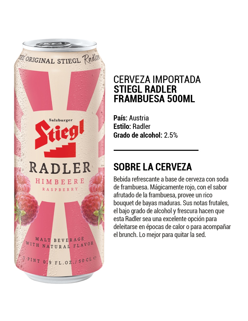 Cerveza clara light frutos rojos 500 ml 2