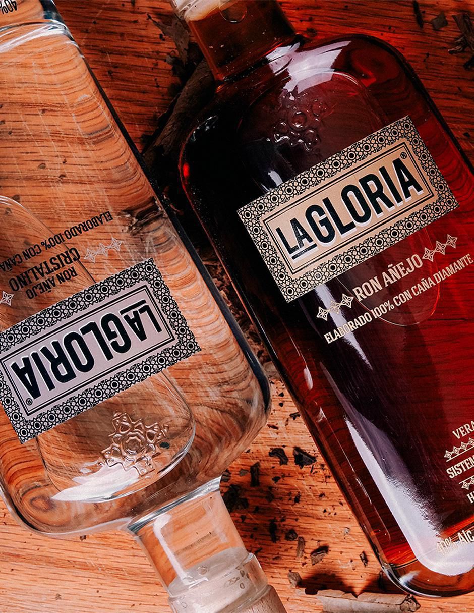 Set ron Añejo + Cristalino 750 ml 4