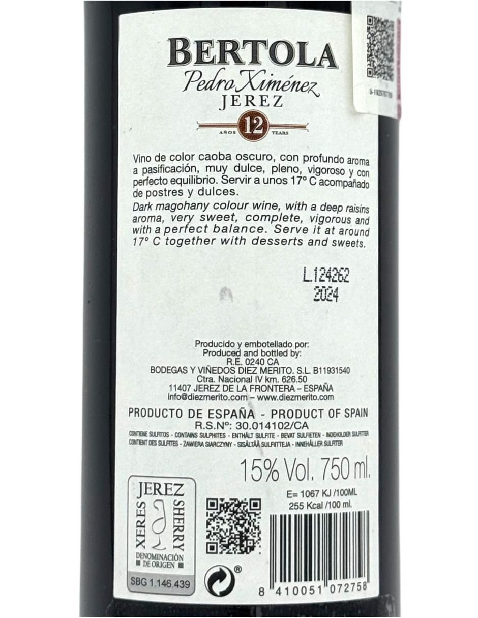 Jerez dulce Sherry 12 años de añejamiento 750 ml 3