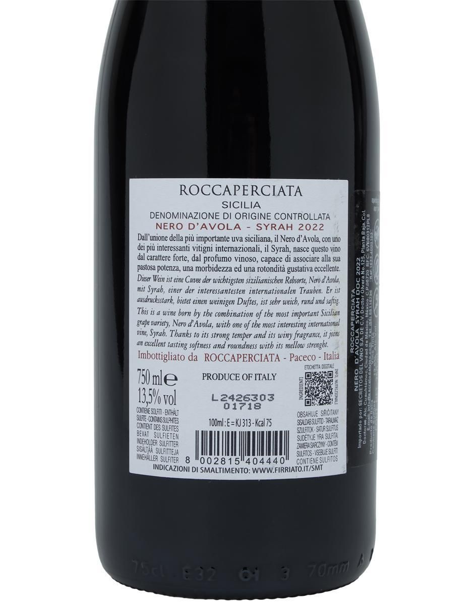 Vino tinto Roccaperciata Nero d'avola 750 ml 5
