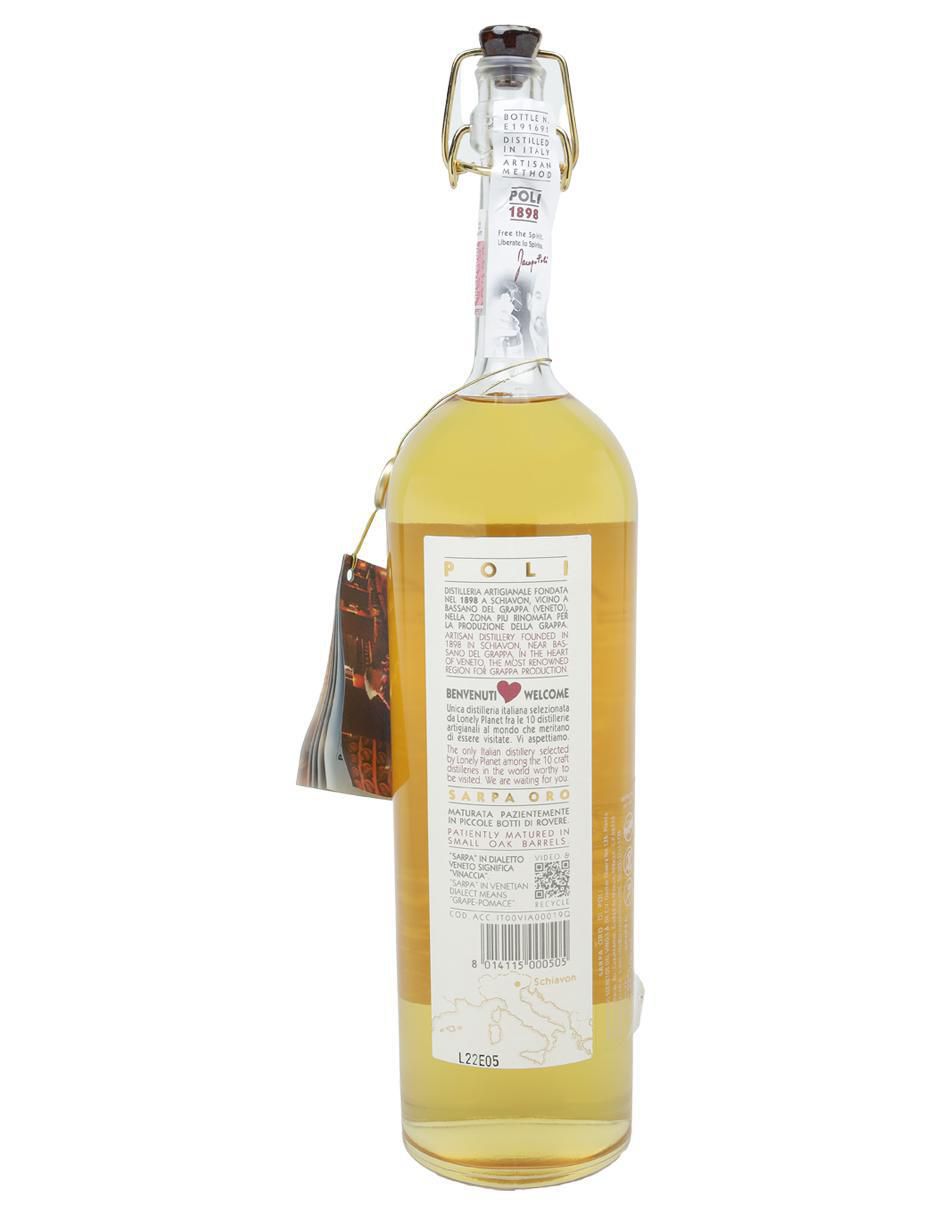 Grappa Sarpa Oro Grappa Poli. tipo Añejo 700 ml 3