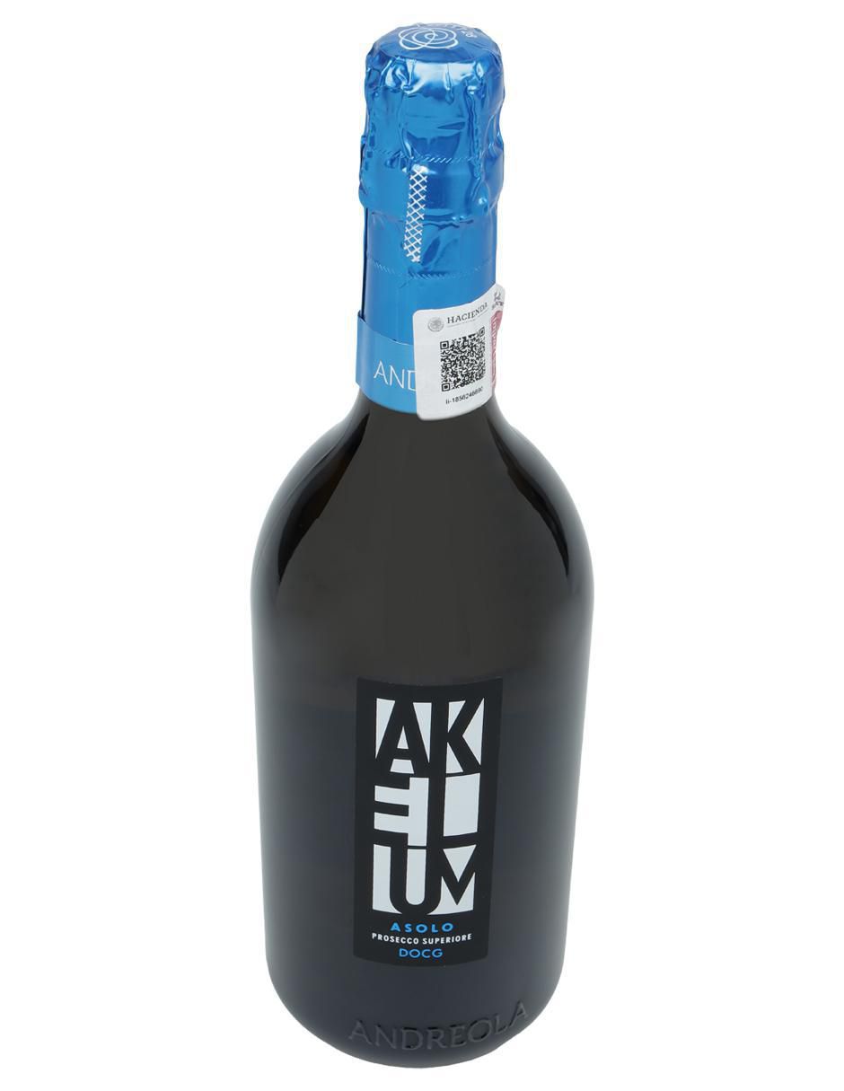 Vino espumoso blanco Glera Akelum Asolo Prosecco Superiore Docg Brut Italia 750 ml