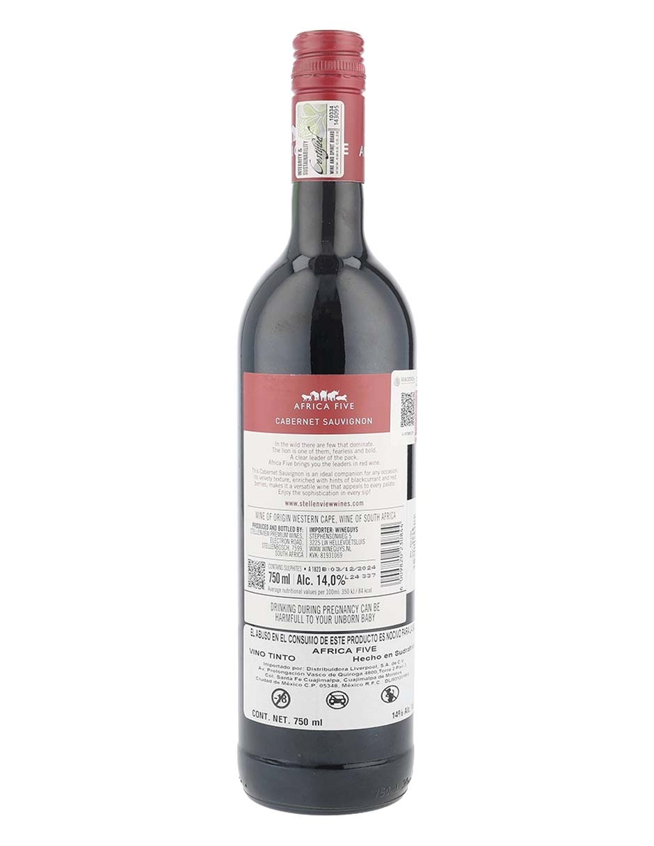 Vino tinto cabernet sauvignon 750 ml 4
