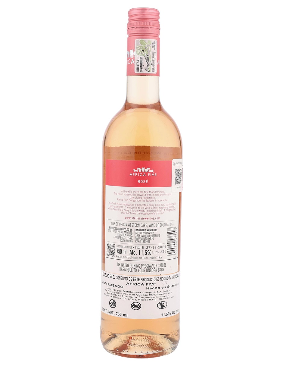 Vino rosado Shiraz Sudáfrica 750 ml 4