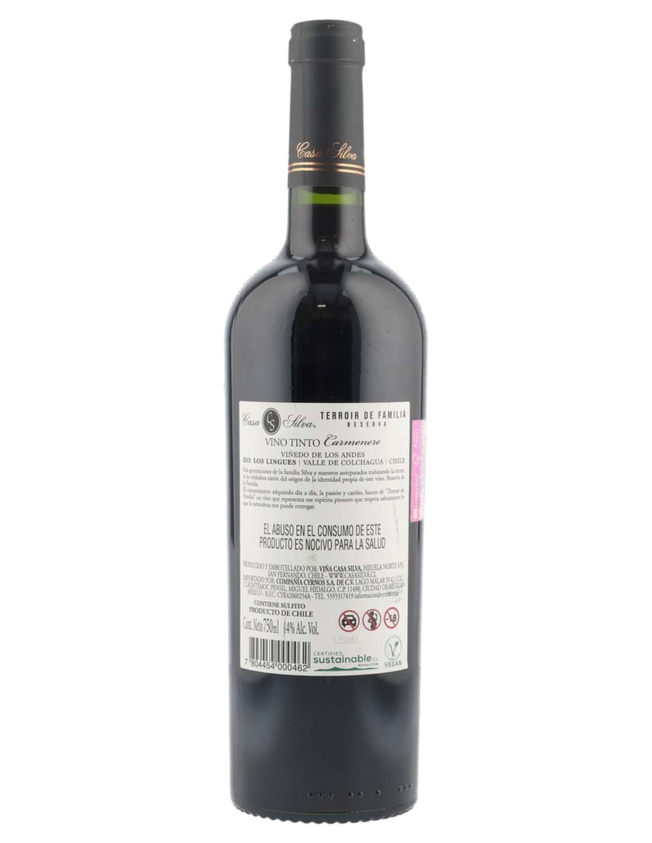 Vino tinto carmenere Chile 750 ml 5