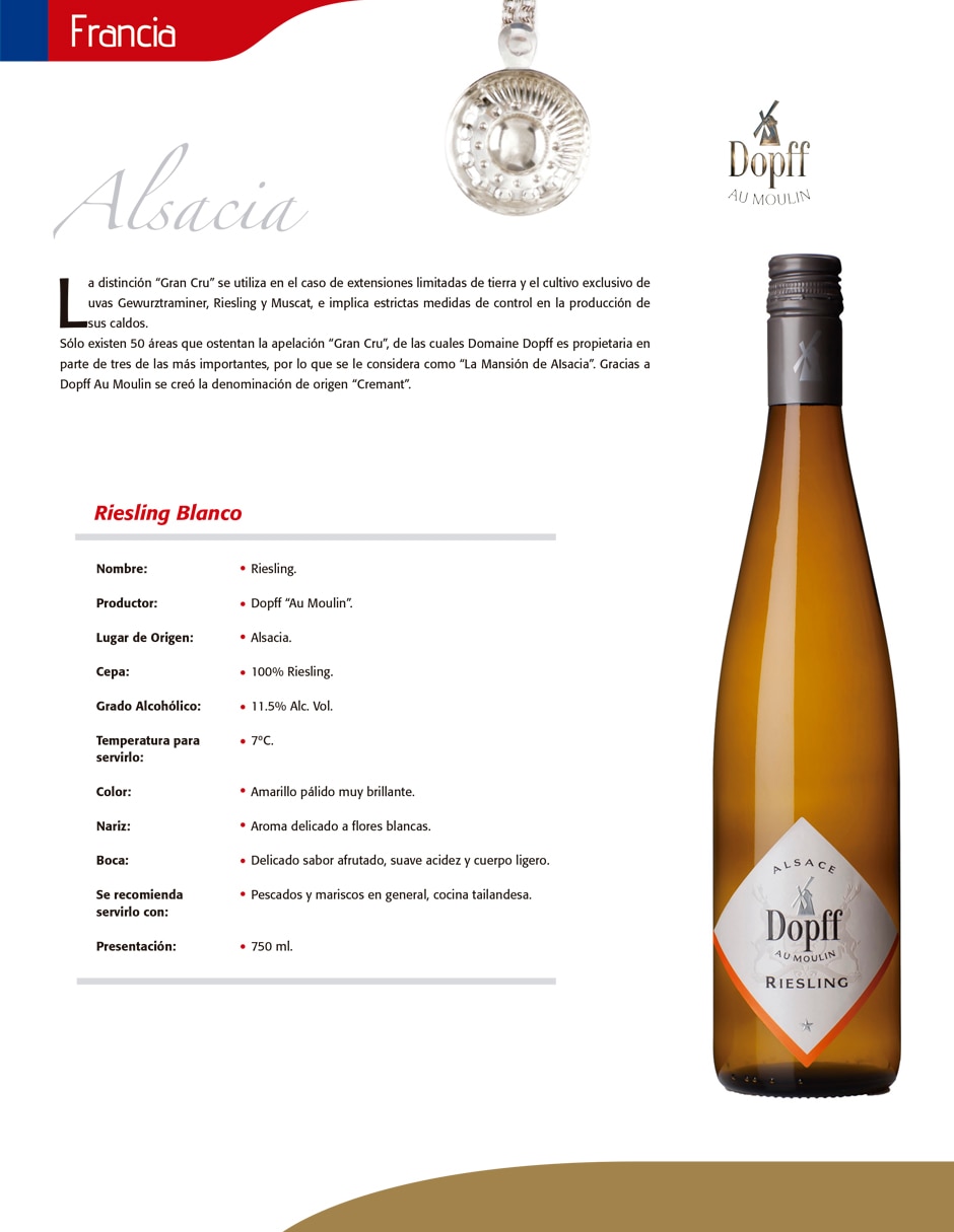 Vino blanco Au Moulin riesling 750 ml 5