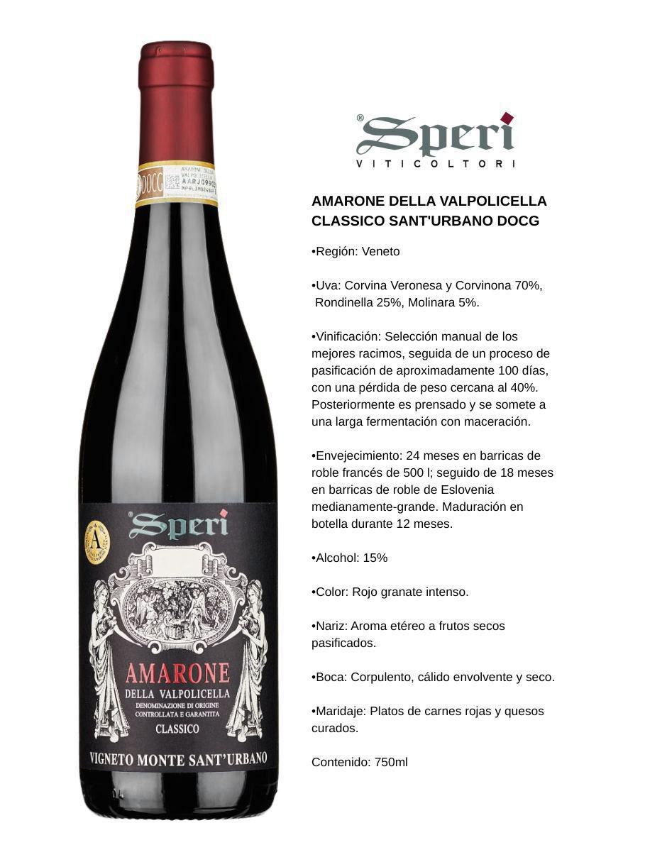 Vino tinto corvina veronesa, corvinona, rondinella  y molinara 750 ml 2