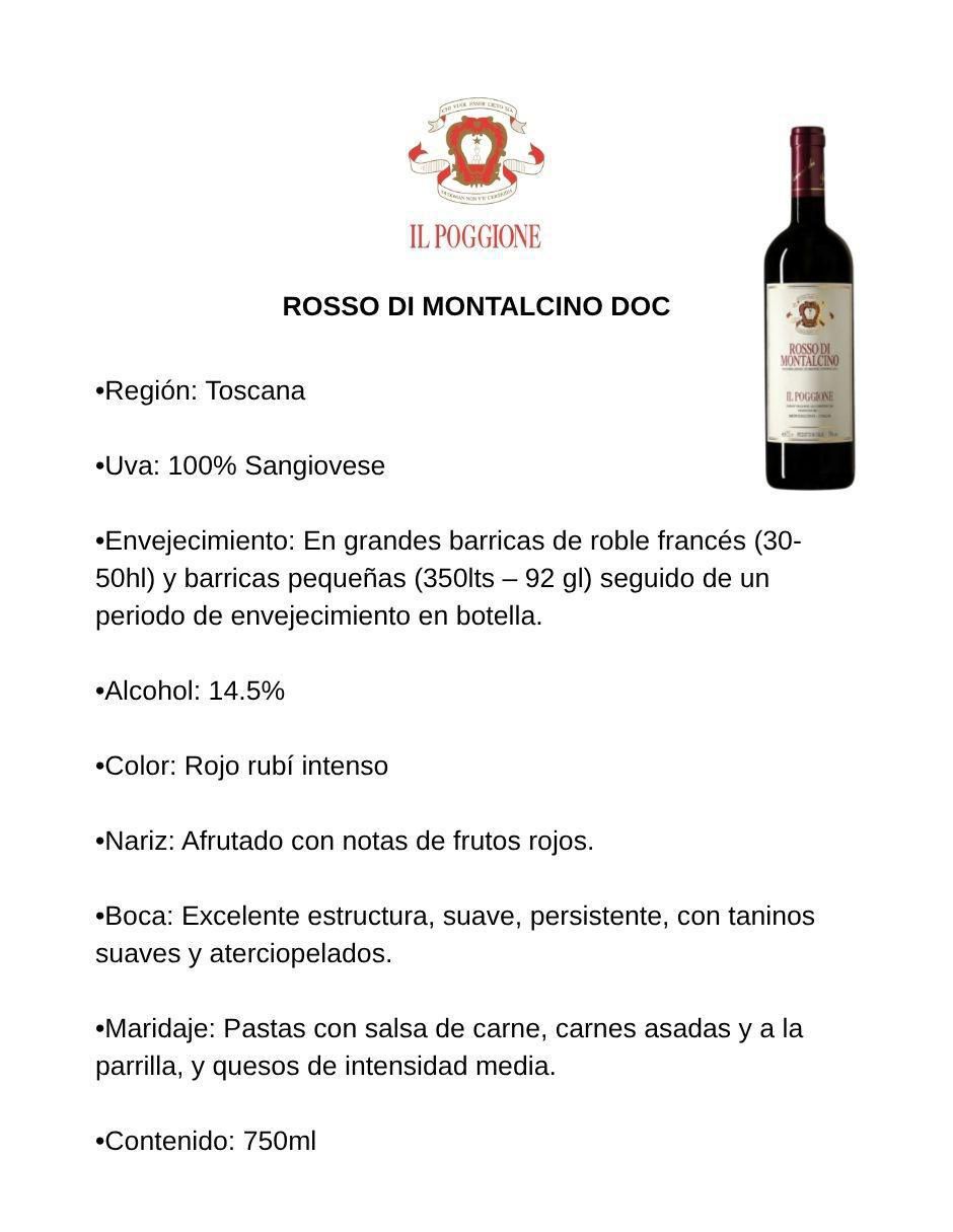 Vino Tinto Rosso Di Montalcino Varietal 750 ml 2