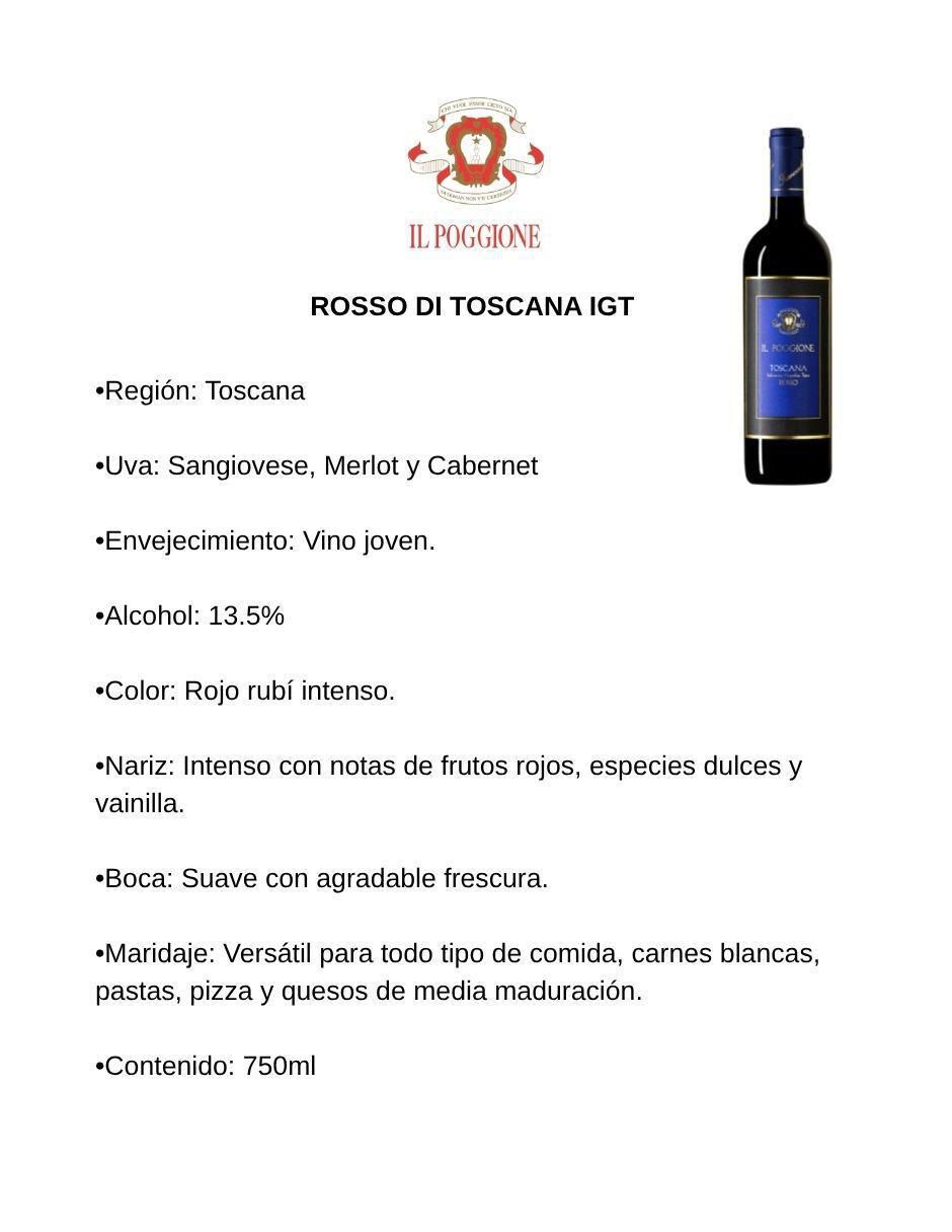 Vino tinto Rosso Di Toscana sangiovese 750 ml 2