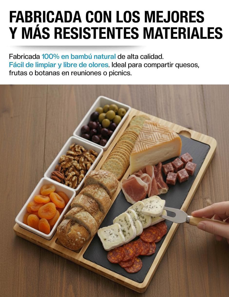 Tabla para queso de bambú 4