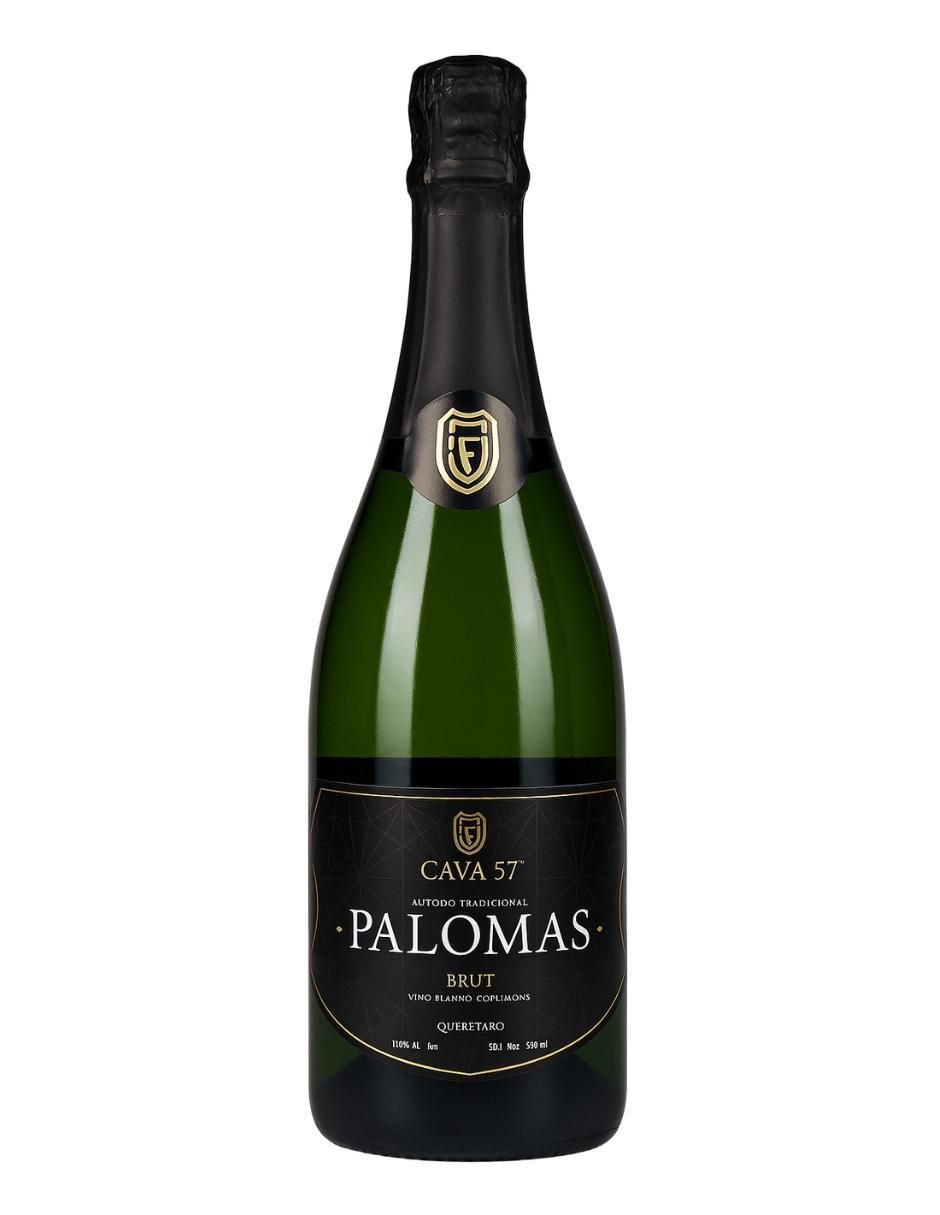 Vino espumoso blanco macabeo palomas brut México 750 ml