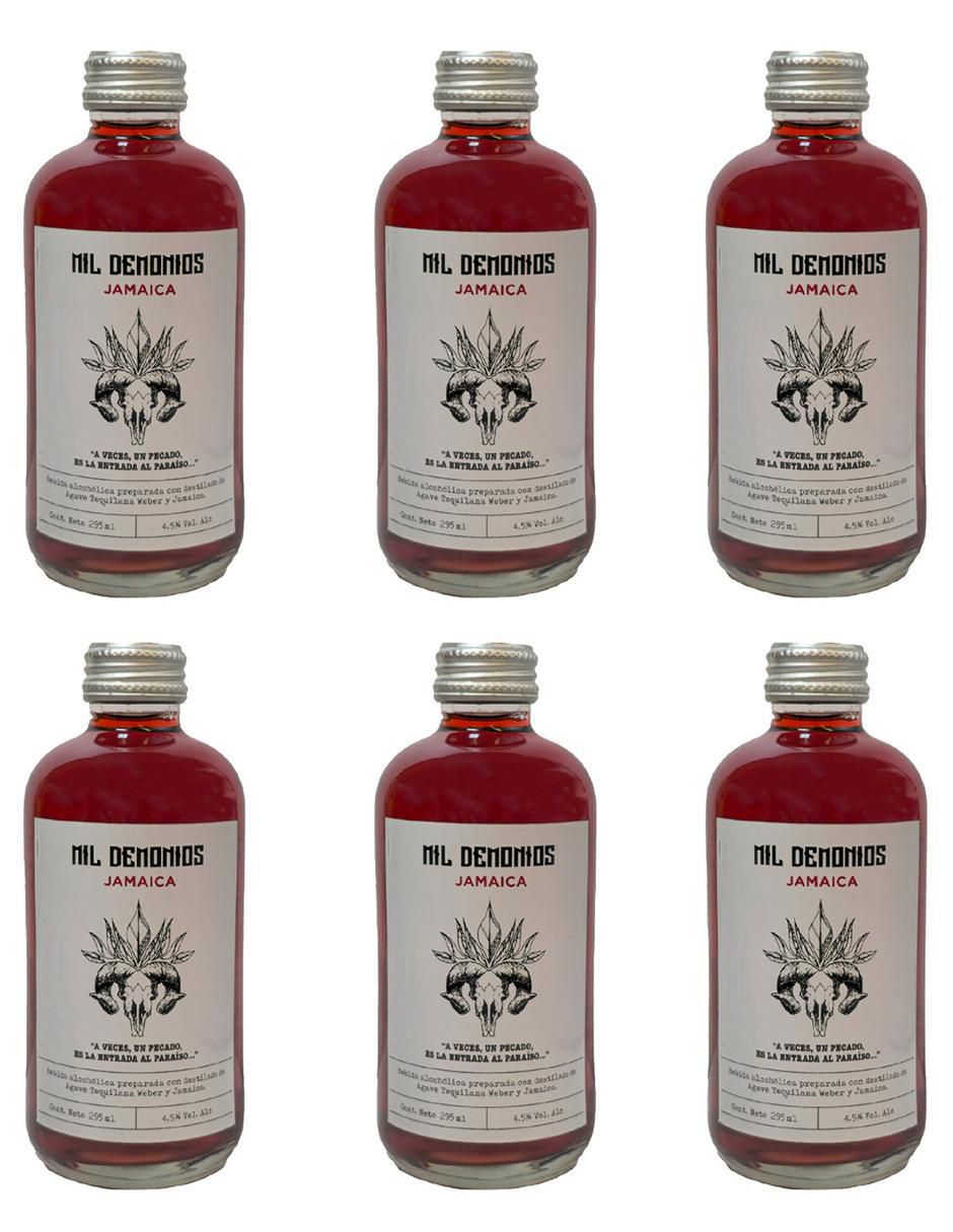 Set mix cocktail mil demonios sabor jamaica 295 ml
