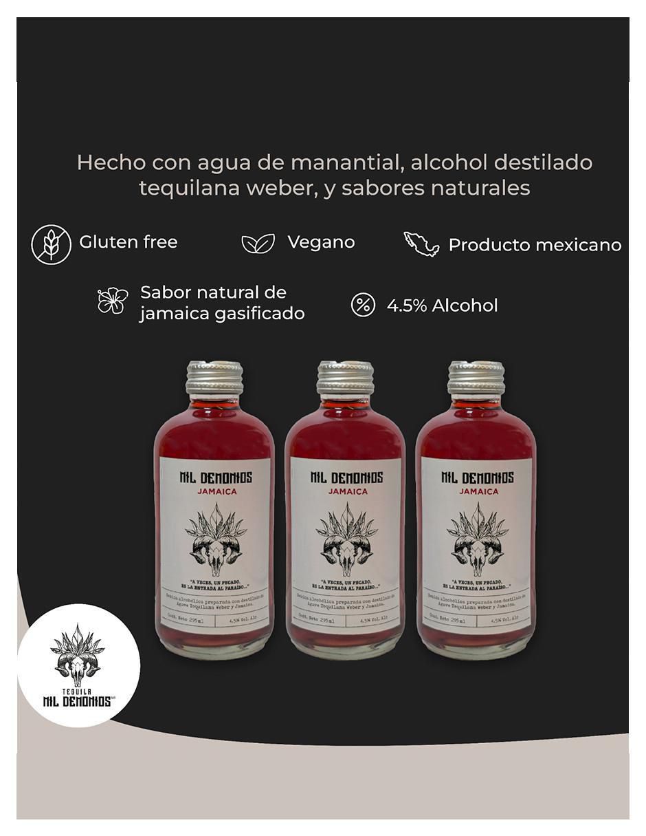 Set mix cocktail mil demonios sabor jamaica 295 ml 4