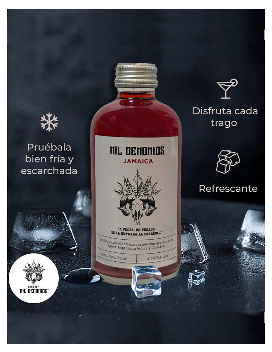 Set mix cocktail mil demonios sabor jamaica 295 ml 5