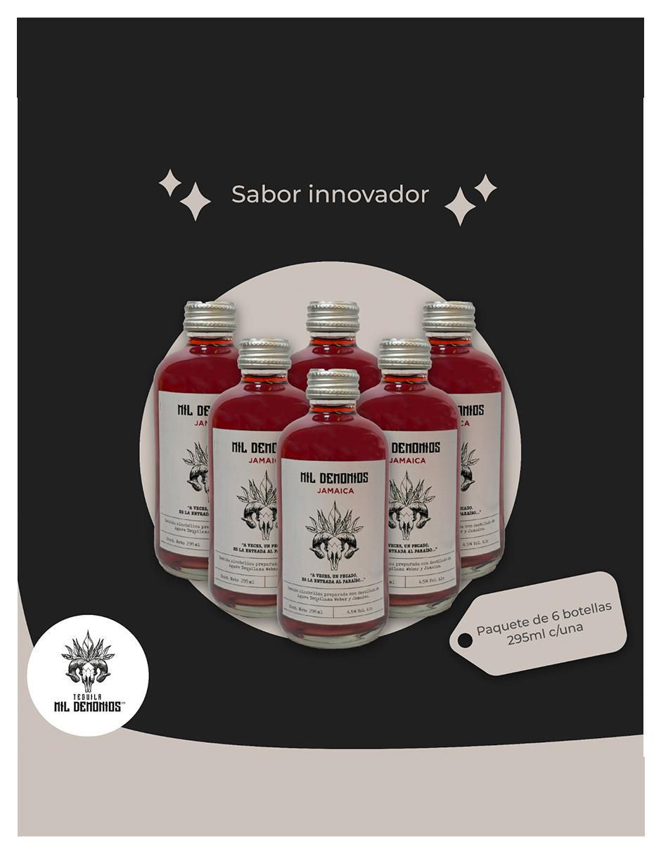 Set mix cocktail mil demonios sabor jamaica 295 ml 6