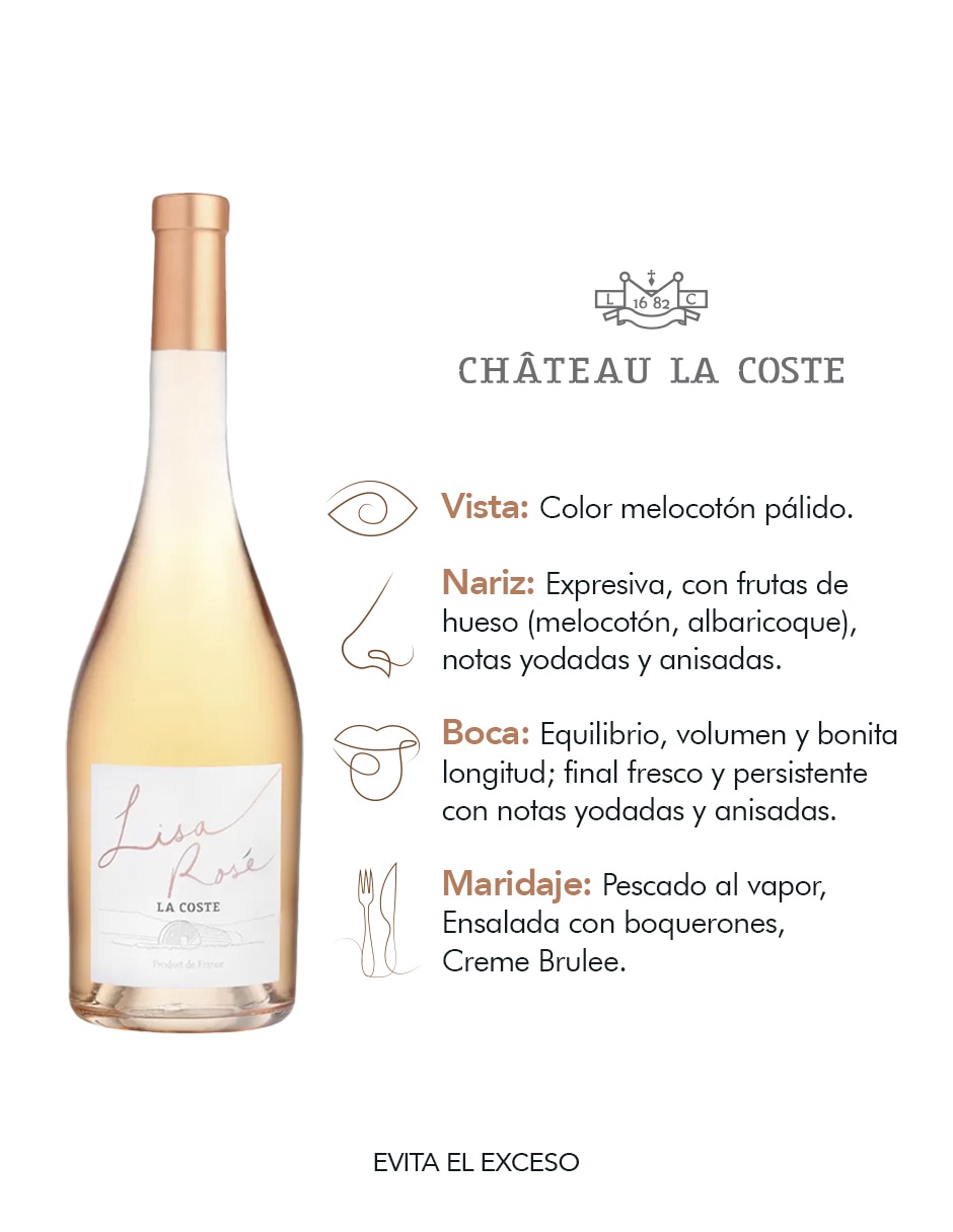 Vino rosado ensamble seco Lisa Rosé 750 ml 2