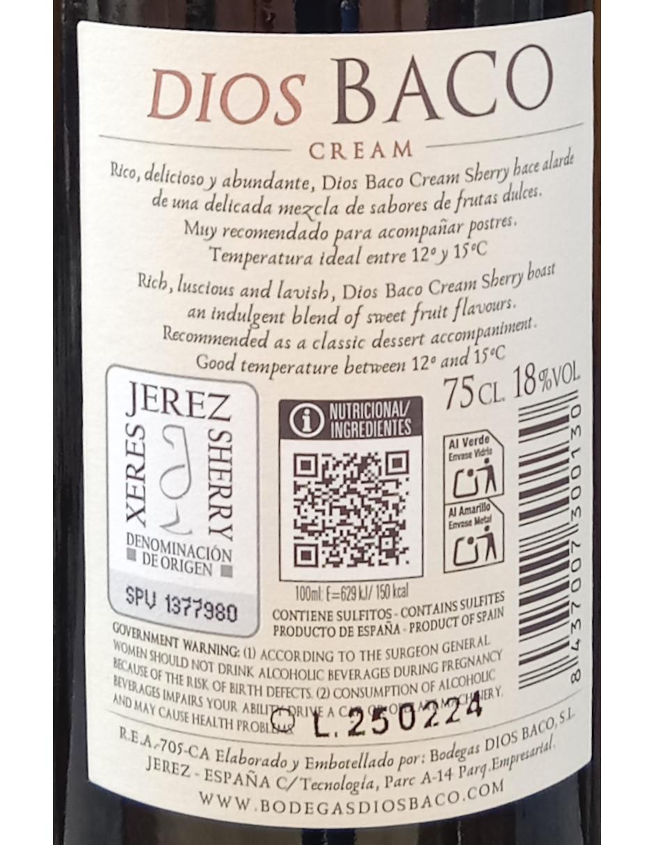 Jerez dulce Cream Sherry 18 años de añejamiento 750 ml 3