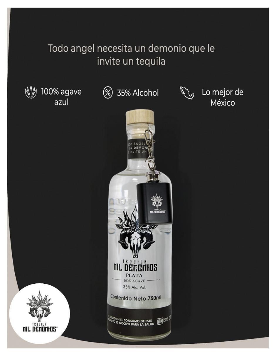 Tequila Mil Demonios tipo cristalino 750 ml 3