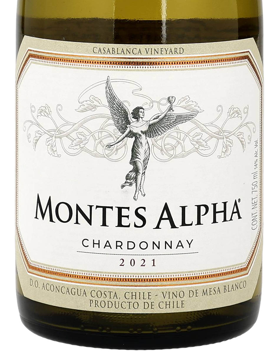 Vino blanco chardonnay Alpha Chile 750 ml 2
