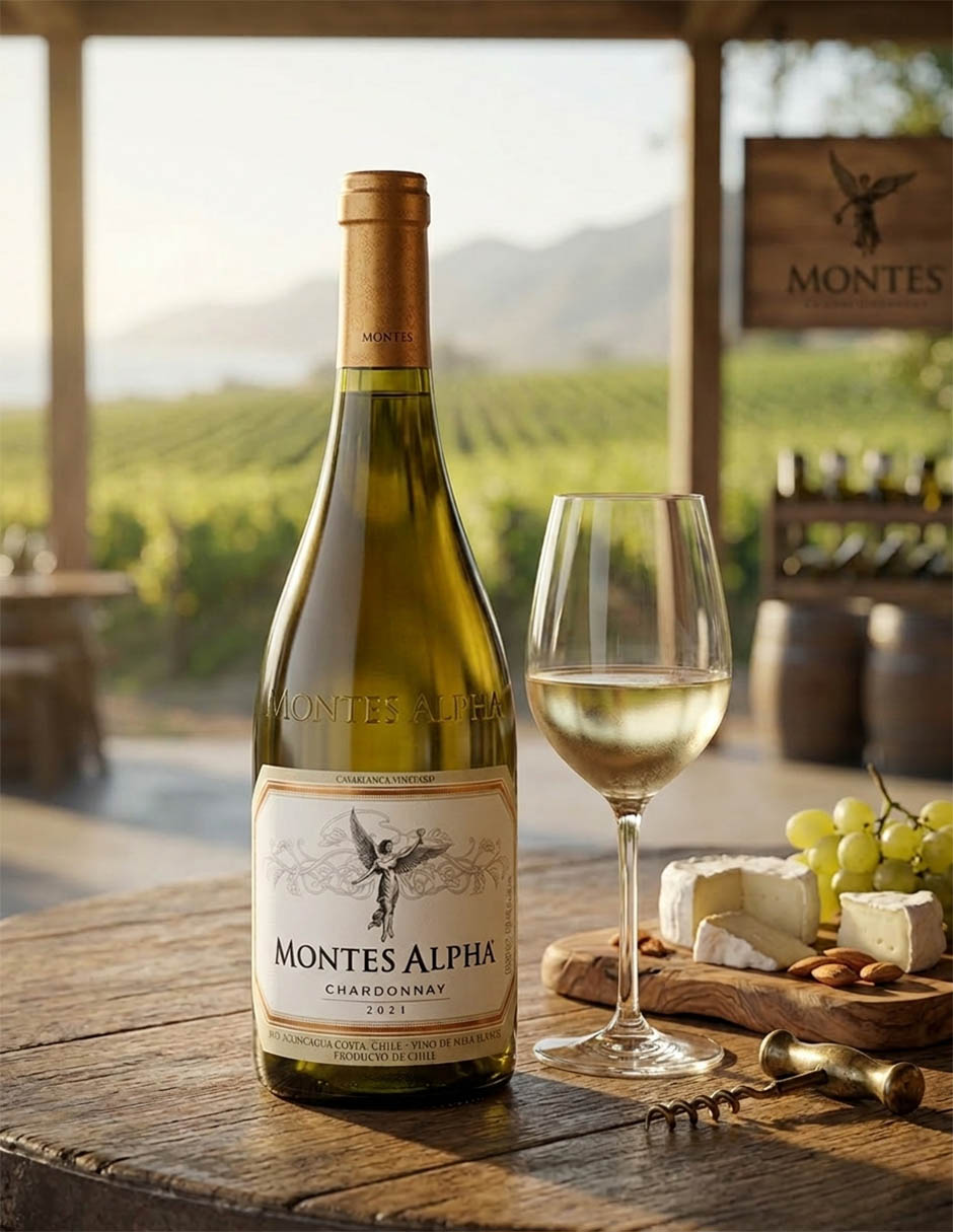 Vino blanco chardonnay Alpha Chile 750 ml 3
