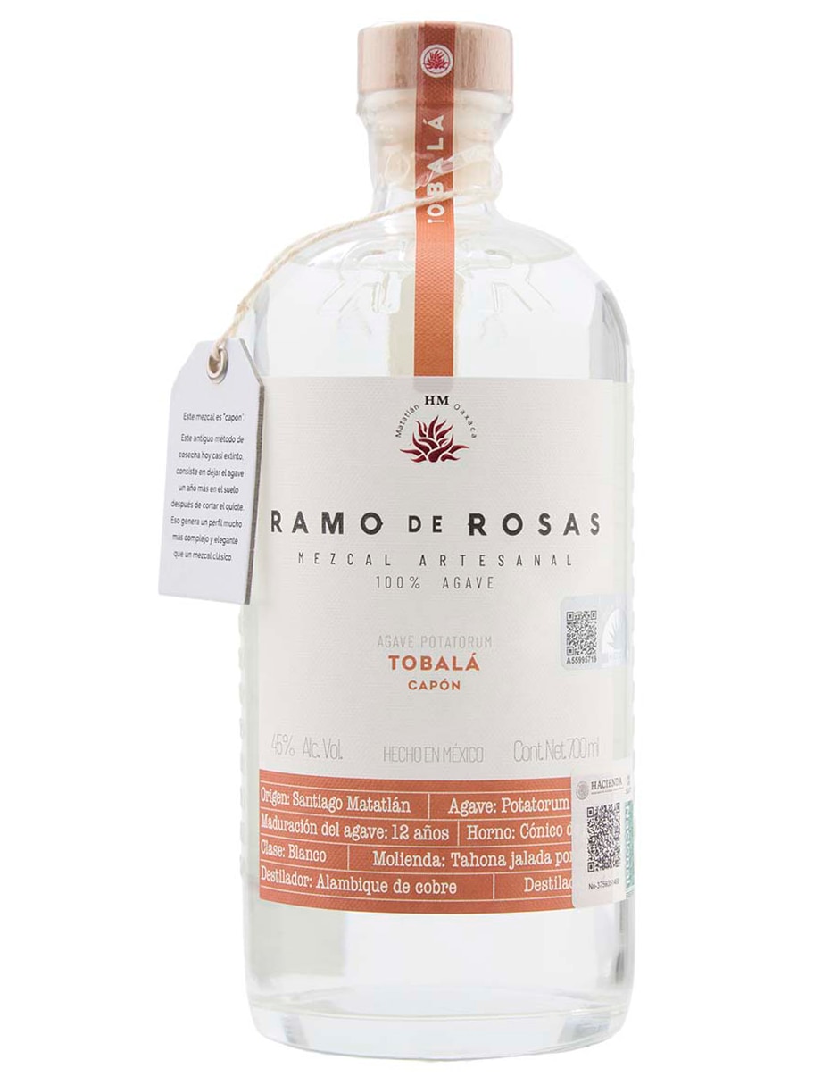 Mezcal Ramo de Rosas Tobalá Capón joven 700 ml
