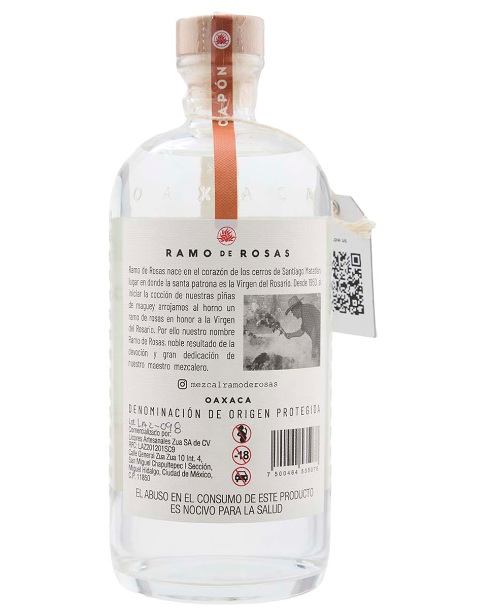 Mezcal Ramo de Rosas Tobalá Capón joven 700 ml 3