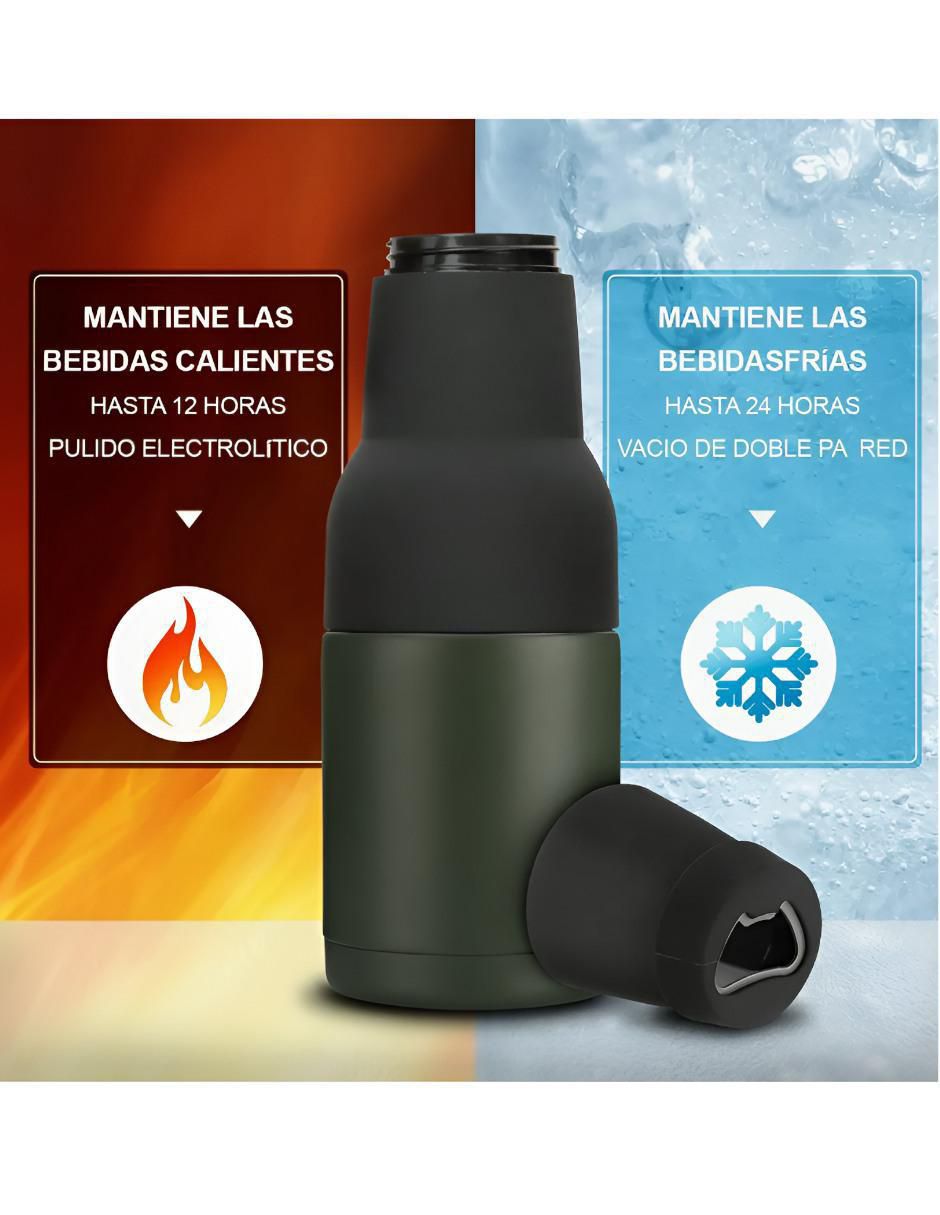 Termo para botella de acero inoxidable con tapa rosca 355 ml 2