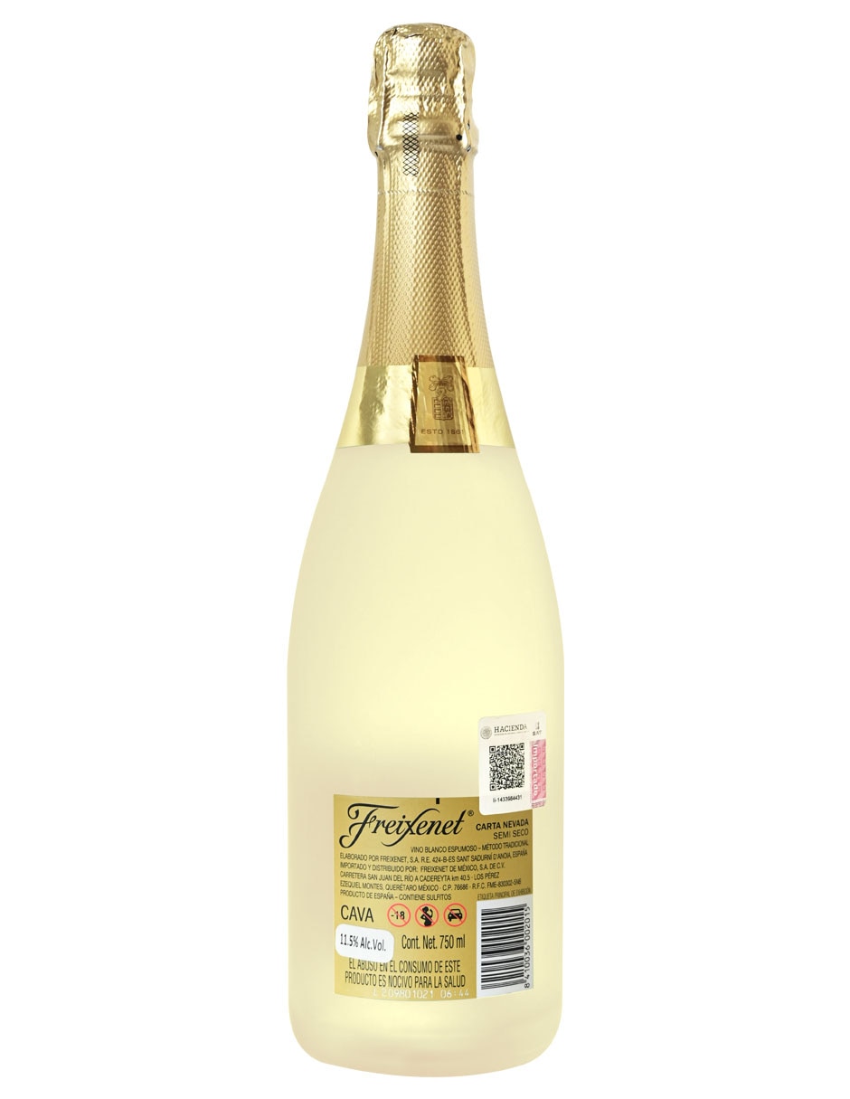 Vino espumoso blanco Macabeo Premium Cava Carta Nevada España 750 ml 2