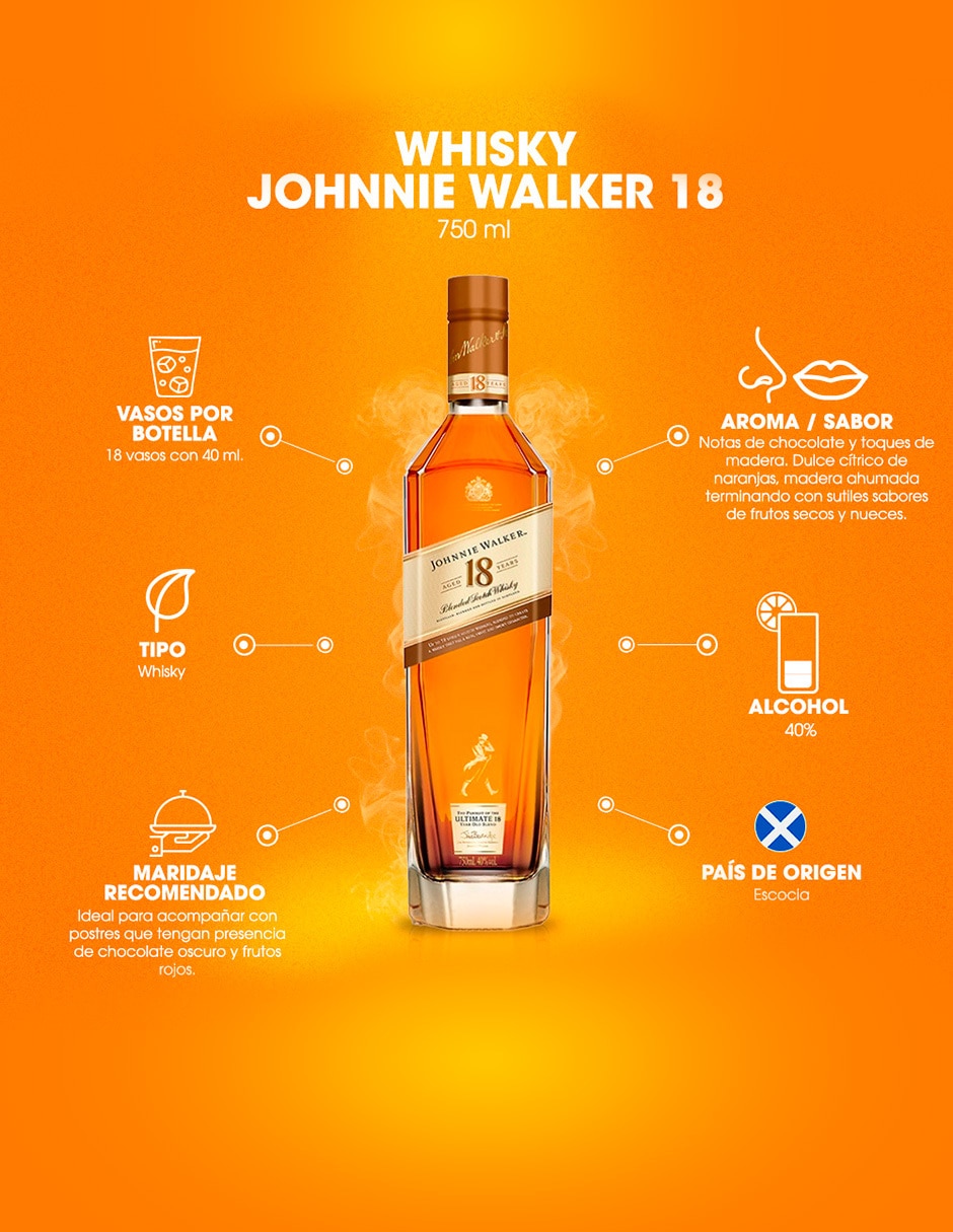 Whisky Scotch 18 Blended 750 ml 4