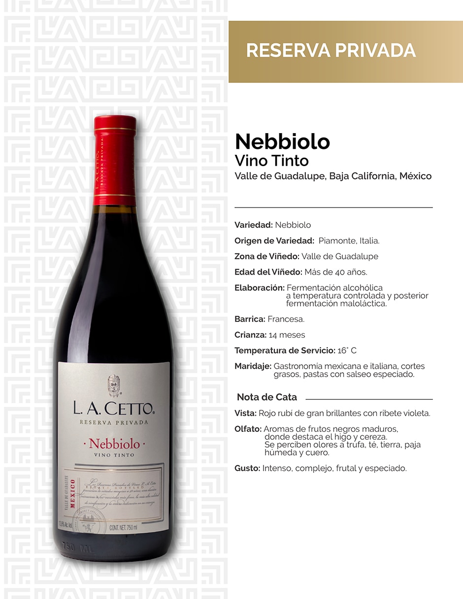 Vino tinto Reserva Privada nebbiolo 750 ml 2
