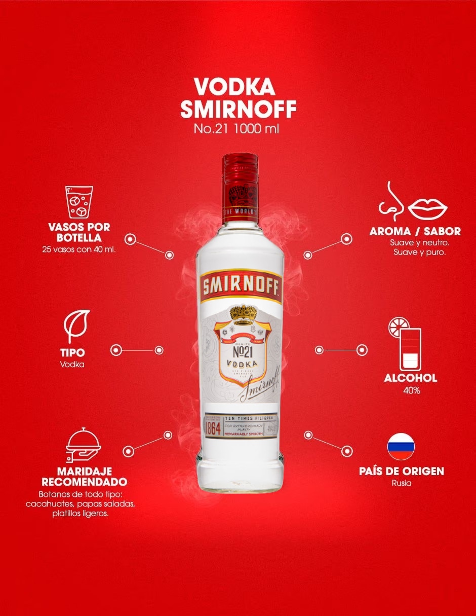Vodka de albahaca dulce N°21 1 L 5