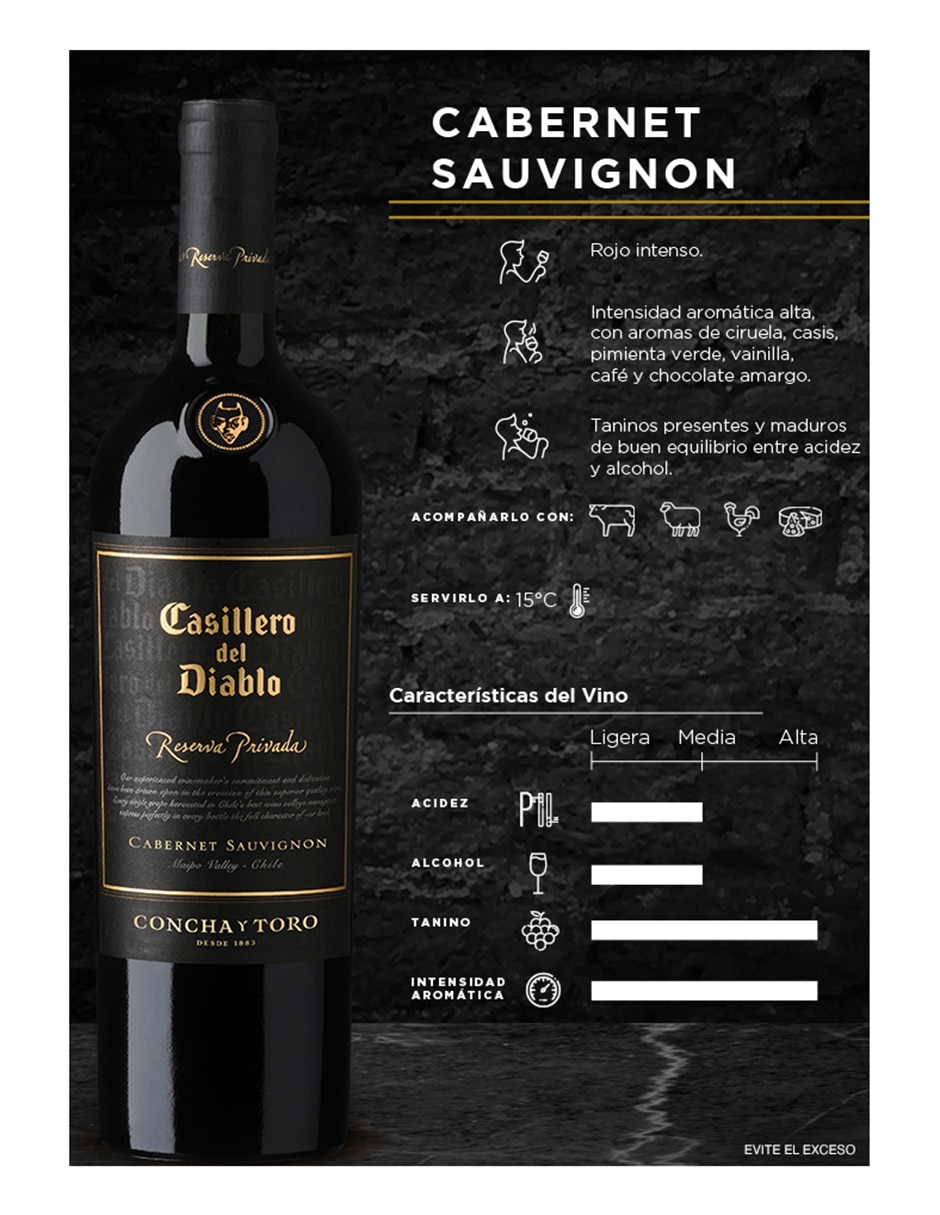 Vino tinto Casillero del Diablo cabernet sauvignon 750 ml 2