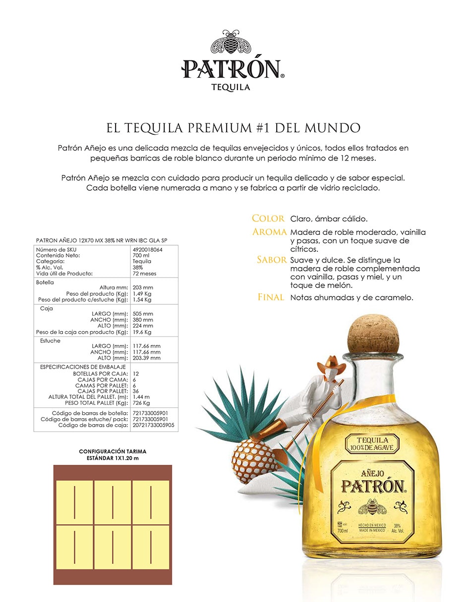 Tequila tipo Añejo 700 ml 2